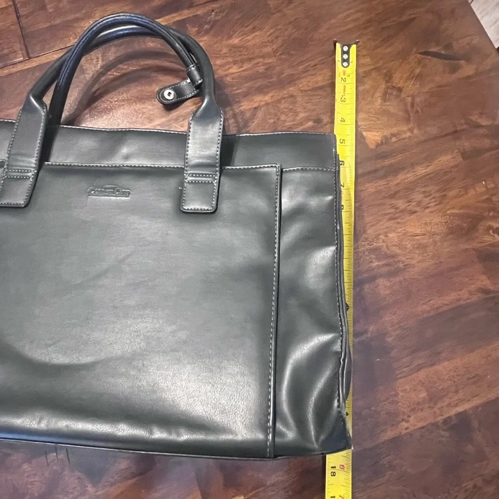 CompuCase Black Leather Briefcase Laptop Bag 15